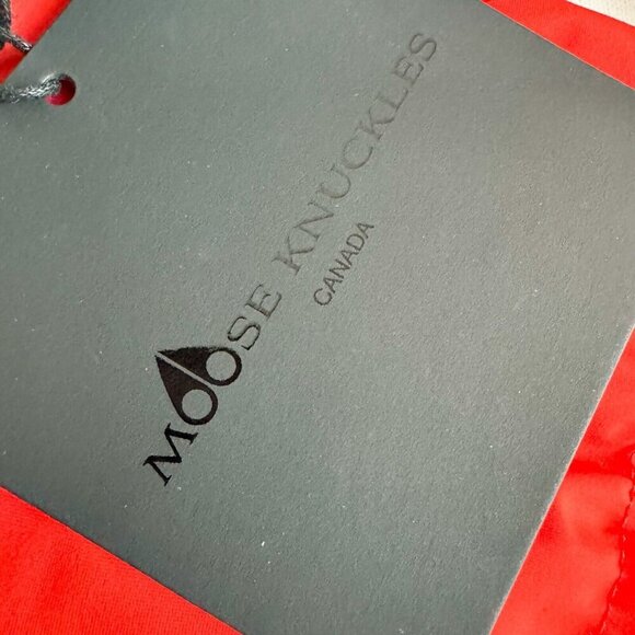 Moose Knuckles Nylon Down Filled Sidney  Mittens Orange  L/XL - Picture 7 of 8